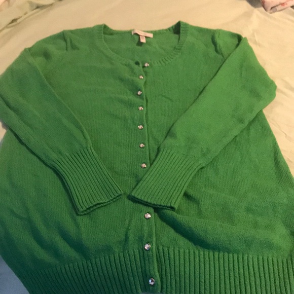 Old Navy Sweaters - Old Navy Maternity Green Faux Gem Cardigan